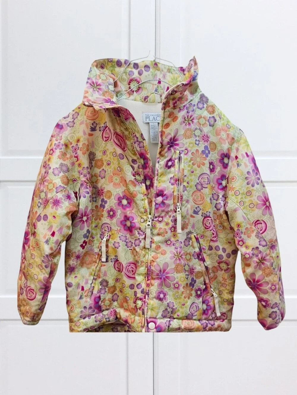 The Children’s Place Girls Floral Winter Jacket Coat Full Zipper